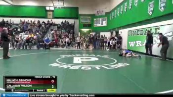 70 lbs Semifinal - Malachi Simmons, Sheridan Wrestling Club vs Callaway Wilson, Wyoming