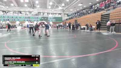 285 lbs Quarterfinal - Colton Van Nooijen, Steele Canyon vs Mason Melcher, Murrieta Valley