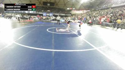 Boys 2A 165 lbs Champ. Round 1 - Landon Draper, Ridgefield vs Andrew Snyder, W. F. West