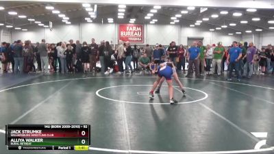 92 lbs Champ. Round 1 - Jack Strumke, Williamsburg Wrestling Club vs Alliya Walker, Rural Retreat