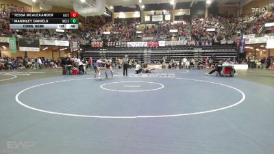 130 lbs Cons. Semi - Makinley Daniels, McLouth HS vs Tessa McAlexander, Effingham-Atchison Co Community HS