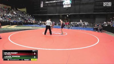 6A-157 lbs Cons. Round 1 - Layson Johnson, Olathe West vs Dylan Massey, Mill Valley
