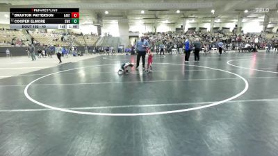 40 lbs Champ. Round 1 - Braxton Patterson, Bartlett Wrestling Club vs Cooper Elmore, Stars Wrestling Club