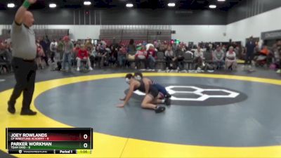 90 lbs Placement Matches (8 Team) - Parker Workman, Team Ohio vs Joey Rowlands, CP Wrestling Academy