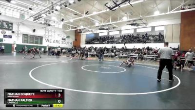 132 lbs Cons. Round 2 - Nathan Palmer, Camarillo vs Nathan Boquete, Paramount