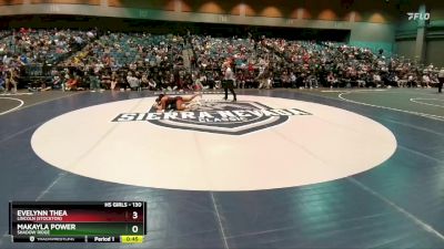 130 lbs Cons. Round 7 - Makayla Power, Shadow Ridge vs Evelynn Thea, Lincoln (Stockton)