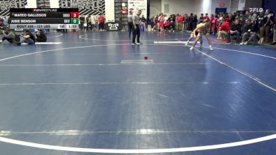 121 lbs R-32 - Mateo Gallegos, DuBois vs Jude Benson, University-WV