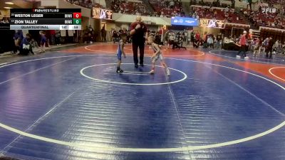 43 lbs Quarterfinal - Weston Leger, Laurel Matburners vs Zion Talley, Heights Wrestling Club