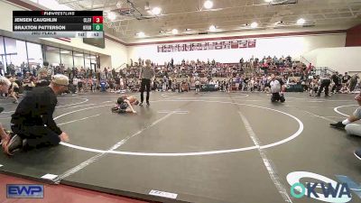 40 lbs 3rd Place - Jensen Caughlin, Cleveland Take Down Club vs Braxton Patterson, Kingfisher YellowJackets