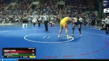 285 lbs Quarterfinal - Grant Lyons, Lisbon vs Shane Nitschke, South Border