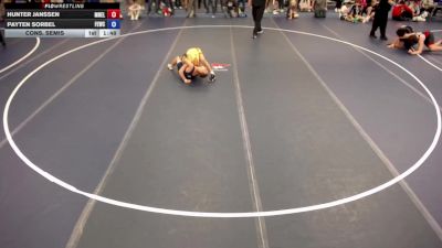 106 lbs Cons. Semis - Hunter Janssen, MN Elite vs Payten Sorbel, Flat Earth Wrestling Club