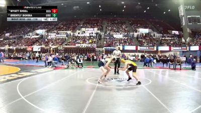 AA - 118 lbs Champ. Round 1 - Wyatt Shull, Helena Capital vs Brently Bokma, Great Falls / MSDB