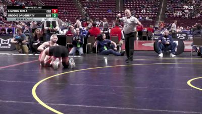 215 lbs First Round - Lincoln Bibla, Crestwood vs Brodie Daugherty, Manheim Central