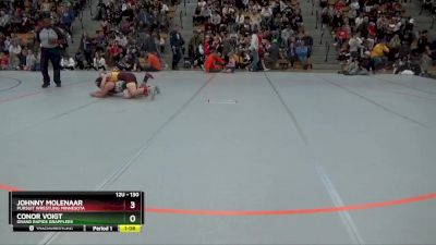 130 lbs Quarterfinal - Johnny Molenaar, Pursuit Wrestling Minnesota vs Conor Voigt, Grand Rapids Grapplers