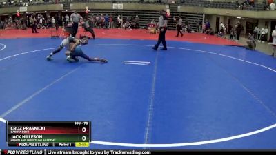 70 lbs Semifinal - Cruz Prasnicki, Dakota Boyz vs Jack Hilleson, Heartland Wrestling Academy