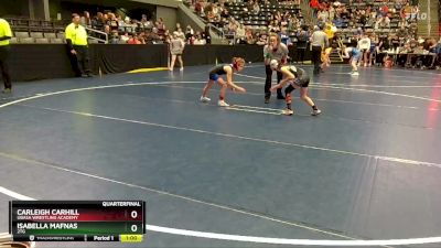 60 lbs Quarterfinal - Carleigh Carhill, Ubasa Wrestling Academy vs Isabella Mafnas, 2TG