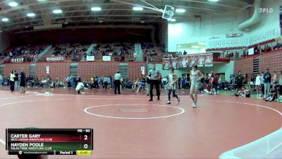 90 lbs Champ. Round 1 - Carter Gary, Rick Larsen Wrestling Club vs Hayden Poole, Milan Tribe Wrestling Club