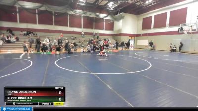 50-54 lbs Semifinal - Rilynn Anderson, JWC vs Kloee Bingham, Bear River Junior High