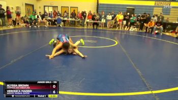 155 lbs Quarterfinal - Alyssia Brown, Chapman Kids Wrestling vs Veronica Madrid, Wichita Training Center