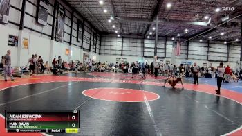 132 lbs Round 3 (4 Team) - Aidan Szewczyk, COMBAT ATHLETICS vs Max Davis, WRESTLING WAREHOUSE