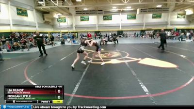 91 lbs Round 1 - Lia Mundt, Belle Fourche Broncs vs Morgan Little, Spearfish Youth Wrestling