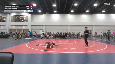 90-100 lbs Champ. Round 2 - Addison Neufeld, Daughters Of Zion Wrestling vs Mikaela Brown, Roundtree Wrestling Academy