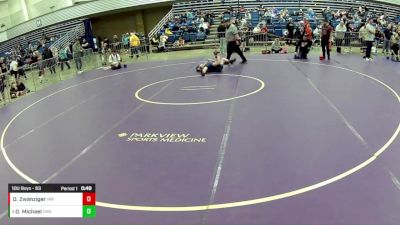 10U Boys - 63 lbs Cons. Round 4 - Owen Michael, Contenders Wrestling Academy vs Dake Zwanziger, Immortal Athletics WC