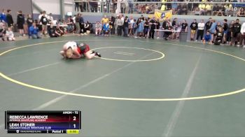 72 lbs 1st Place Match - Leah Stoner, Chugach Eagles Wrestling Club vs Rebecca Lawrence, Interior Grappling Academy