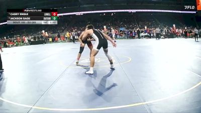 D2-190 lbs Semifinal - Casey Engle, Lowell HS vs Jackson Sage, Southgate Anderson HS