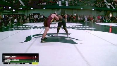 285 lbs Champ. Round 1 - Austin Jordan, Michigan vs Bryan Caves, Central Michigan