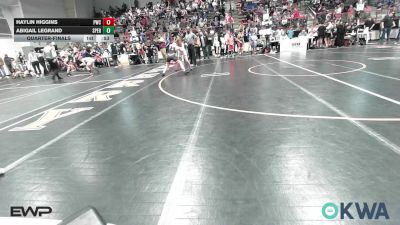 110 lbs Quarterfinal - Haylin Higgins, Pawnee Wrestling Club vs Abigail LeGrand, Sperry Wrestling Club