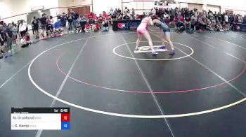 132 lbs Cons 16 #2 - Nevaeh Grunhuvd, Mine Yard Dogs Wrestling Club vs Shelby Kemp, Oklahoma RTC