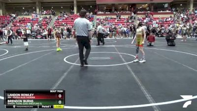 76 lbs Champ. Round 2 - Brendon Burns, Kansas Young Guns Wrestling Cl vs Landon Rowley, WR - Topeka Blue Thunder