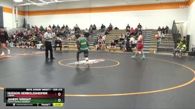 206-215 lbs Round 1 - Hudson Herboldsheimer, Lisbon vs Jaheim Wright, Cedar Rapids Kennedy