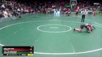 144 lbs Quarterfinal - Dillon Graham, Indianapolis Cathedral vs William May, Roncalli