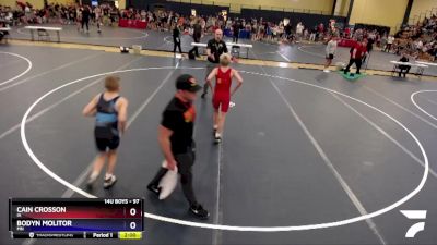 97 lbs Quarterfinal - Cain Crosson, IA vs Bodyn Molitor, MN