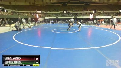 100 lbs 3rd Place Match - Jackson Robbins, Great Bridge Middle School vs Landon Warren, Hickory Wrestling Club