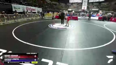 78 lbs Cons. Round 2 - Henry Penner, Wolf Den Wrestling Club vs Damian Loreto, California