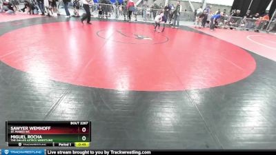 53 lbs Cons. Round 3 - Miguel Rocha, The Dalles Aztecs Wrestling vs Sawyer Wemhoff, St. Maries WC