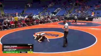 152 lbs Quarterfinals (8 Team) - Matthew Cook, Rock Island (H.S.) vs Stamos Tsakiris, Deerfield (H.S.)