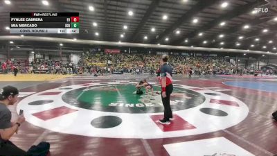 55 lbs Cons. Round 2 - Mia Mercado, Sioux Center Riptide vs Fynlee Cabrera, Eastside United