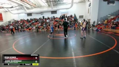 115 lbs Semifinal - Jaxen Baxendale, Lovell Middle School vs Ryan Kober, Laurel Middle School