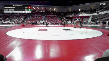 285 lbs Quarterfinals (8 Team) - Tazer Phillips, CACHE vs Kash Keppes, SALLISAW