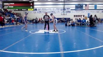 144 lbs Cons. Round 2 - John Webb, Vinita vs Aiden Cheek, Mannford