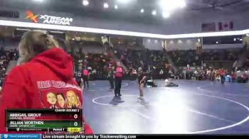 100 lbs Champ. Round 2 - Jillian Worthen, Union, LaPorte City vs Abbigail Grout, Highland, Riverside