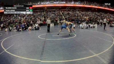 2A 132 lbs Quarterfinal - Bladen Davis, South Lenoir High School vs Alex Lopez, Rutherfordton-Spindale Central High School