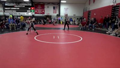 56 lbs Cons. Semi - Finley Lohmeyer, CHAMPIONS WC vs Jackson Hall, West Hancock Youth Wrestling