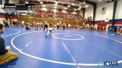 55 lbs Rr Rnd 1 - Luca Daniels, Winfield Youth Wrestling vs Brody Boyd, Team Tulsa Wrestling Club