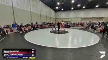 220 lbs Round 3 (6 Team) - Drake Garrison, Virginia vs Iyanu Akingbolagun, Texas Blue