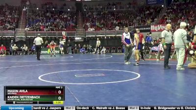 2A-126 lbs Cons. Round 5 - Mason Avila, Decorah vs Kaiden Dietzenbach, Notre Dame, Burlington